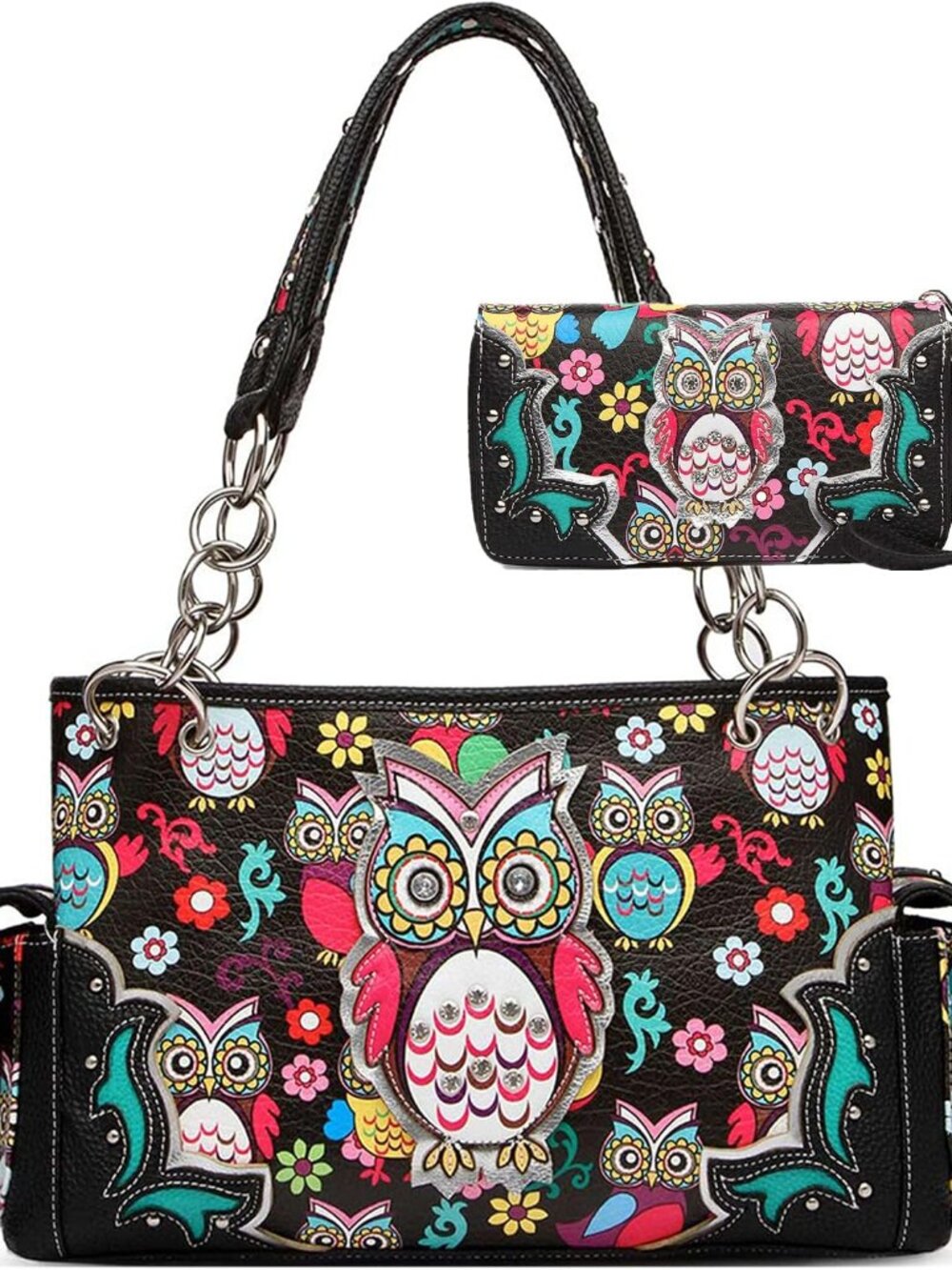Colorful Owl Western Summer Fashion Purse Concealed Carry Handbags Women Country